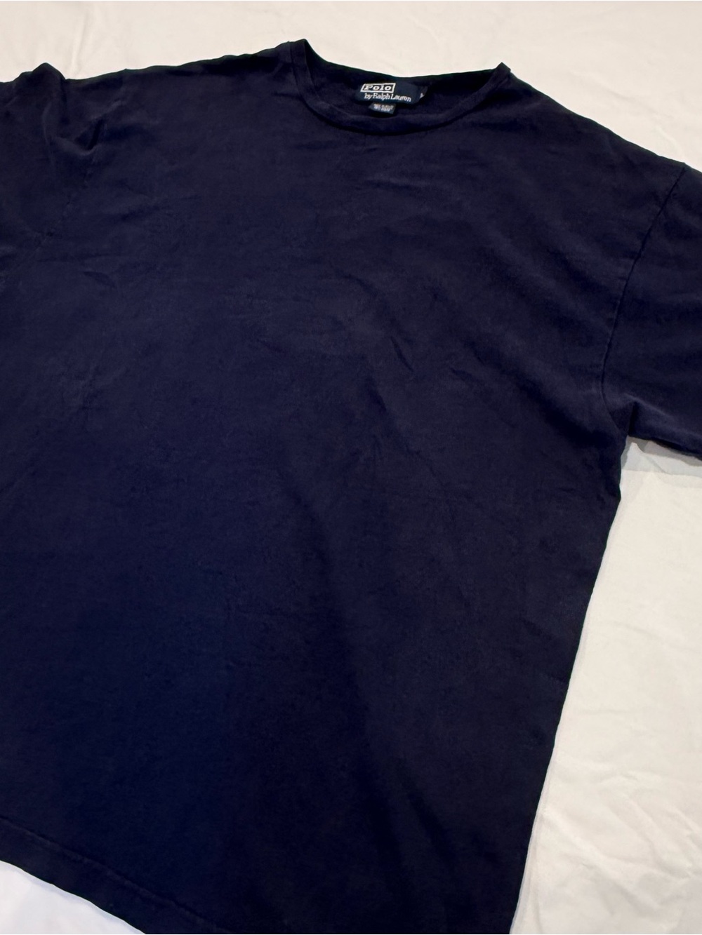 Vtg Polo Ralph Lauren Cotton Linen Ramie Blend T-shirt Men XL Blue Short Sleeve